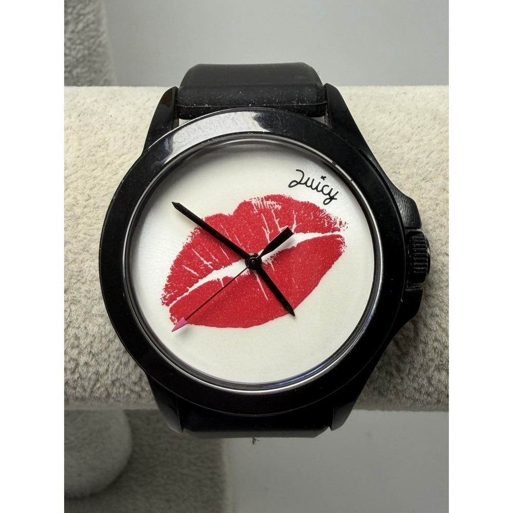 Juicy Couture JC793470654 New Battery Ladies Lips Watch 37MM 7.5" Silicone Band